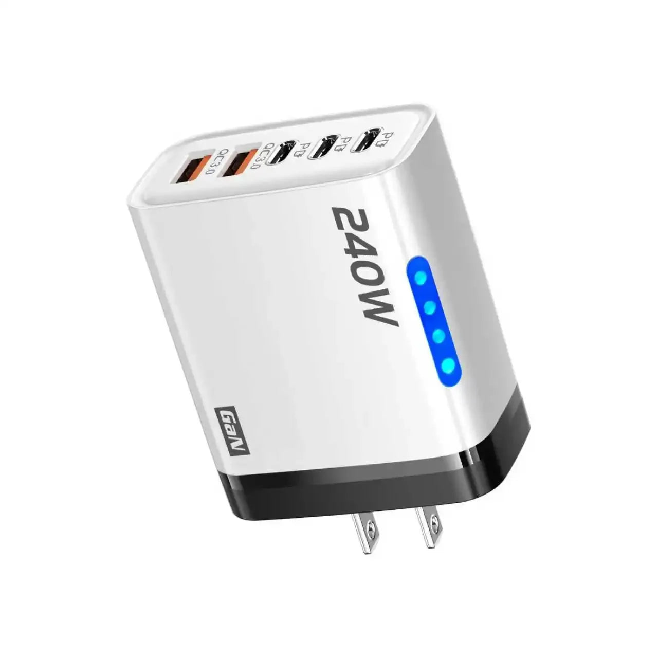 5-in-1 GaN 240W Fast Charger Desktop Charger USB Type C Charger Fast Charging Quick Charge 3.0 Adapter For iPhone SamsungHuawei