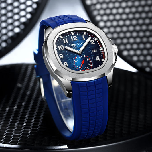NIBOSI Sport Mens Watches Top Brand Luxury Auto Date Watch Men Waterproof Luminous AQUANAUT Quartz Watches for Men Reloj Hombre