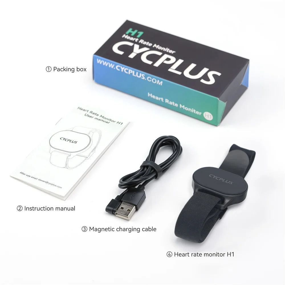 CYCPLUS Heart Rate Sensor Armband Wrist Belt Bluetooth ANT+ Fitness Monitor for Garmin Wahoo GPS Bike Computer