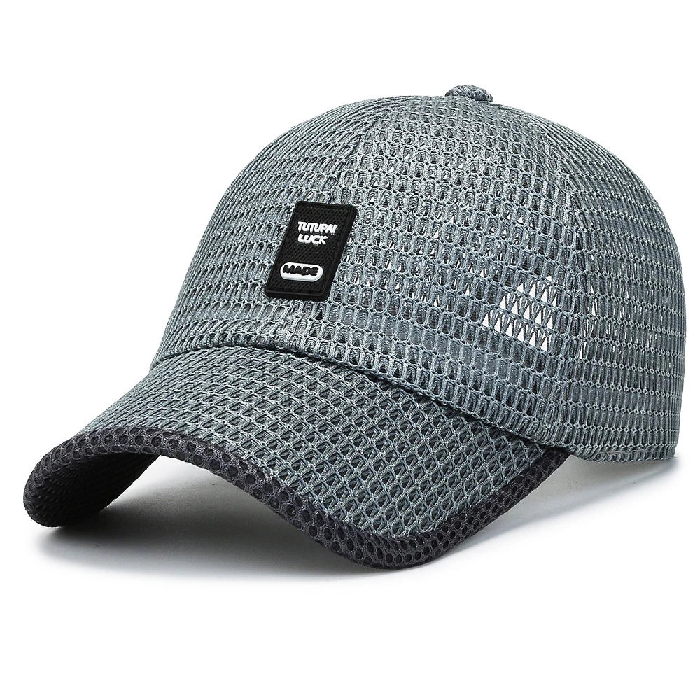 Summer Men'S Hats Summer Hat Men'S Sun Hat Outdoor Quick-Drying Mesh Cap Breathable Duck Tongue Cap Large Brim Baseball Cap