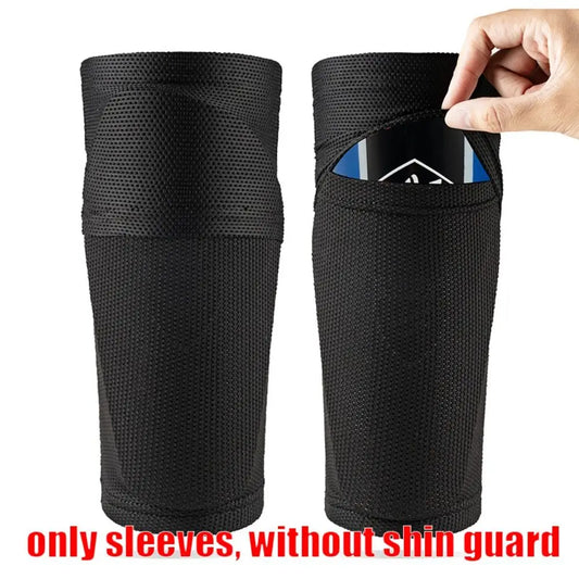 1Pair Soccer Shin Guard Football Crashproof Calf Protector Nylon Leg Sleeves Sock Shin Protector with Pocket Training Protection