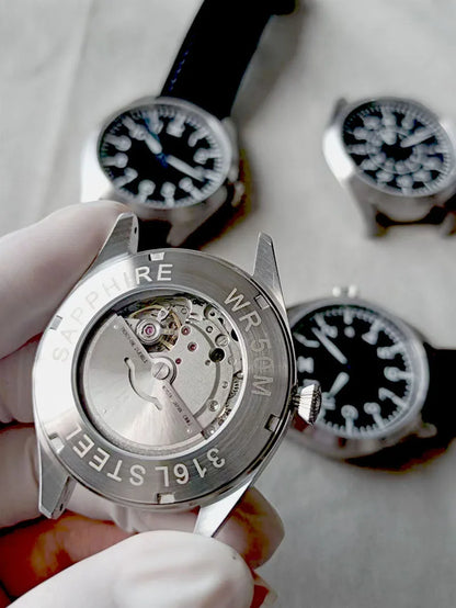 Flieger Pilot Watch A Type B Aviator Automatic Field Reloj Piloto Relogio Mechanical Wristwatch Orologio Pilota Montre Pilote