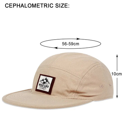WILD LIFE Cotton 5 Panel Baseball Cap Snapback Caps Bone Gorras Hombre Originales Hip Hop Hats For Men Women Adjustable