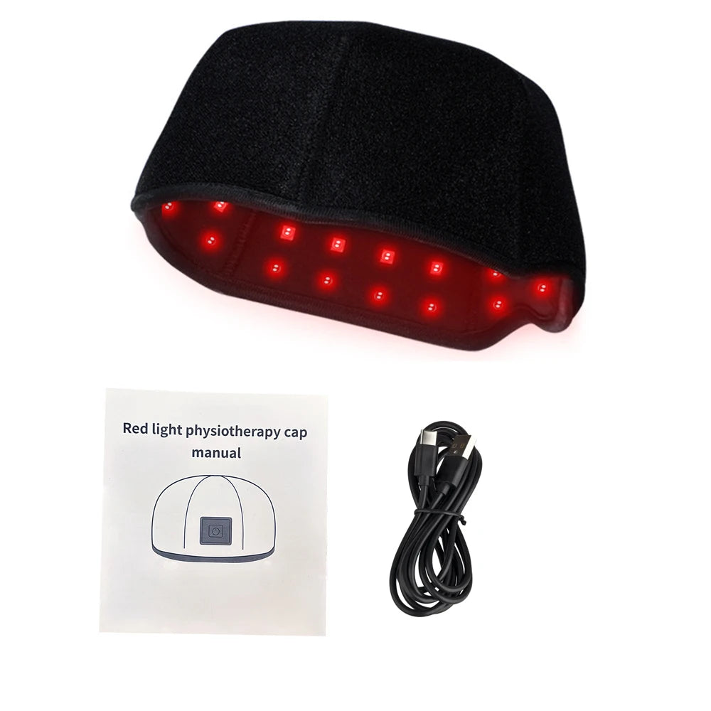 660nm 850nm Red & Infrared Light Hair Growth Cap, USB Charging Red Light Therapy Device Hair Loss Treatment Hair Regrowth Helmet