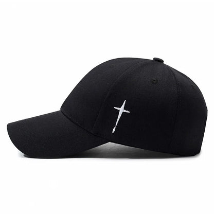 New Spring Style Sports Snapback Hat with Side - embroidered Water Drop and Cross Patterns. It's designed to make the face look