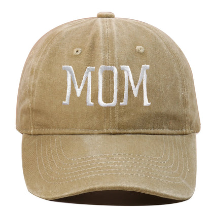DAD MOM Embroidered Baseball Hat Retro Sports Casual Duck Tongue Hat Sun Hat