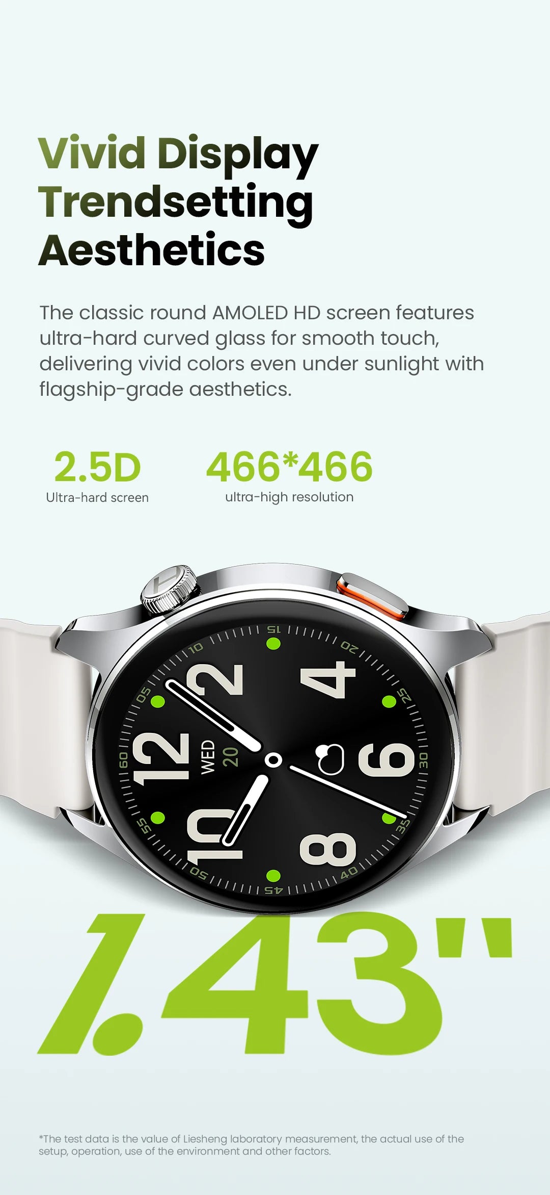 HAYLOU Watch 4S GPS Smartwatch 1.43” HD AMOLED Display 5 Satellite GPS Positioning 120+ Workout Modes Sport Fitness Smart Watch