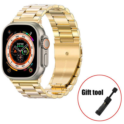 Metal Strap For Apple Watch Ultra 49mm 9 8 7 45mm 41mm Stainless Steel Bracelet For iWatch 6 5 SE 3 44mm 42mm 40mm 38mm S10 42mm