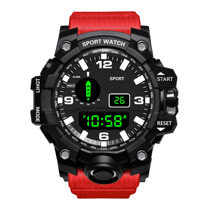 Men's Watch Fashion Sports Electronic Wristwatch Large Dial Multifunctional Waterproof Luminous Alarm Kids Male's Military Watch