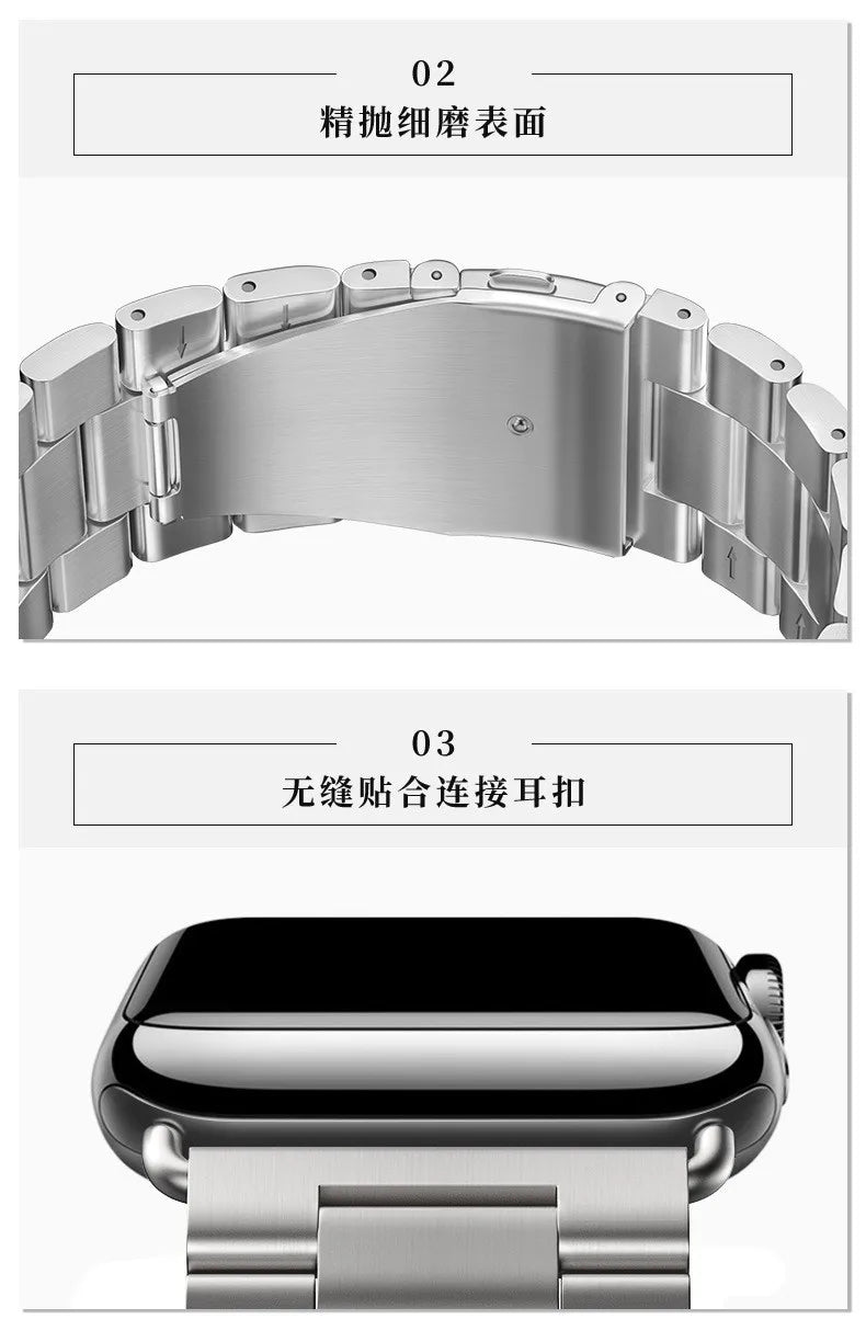 Metal Strap For Apple Watch Ultra 49mm 9 8 7 45mm 41mm Stainless Steel Bracelet For iWatch 6 5 SE 3 44mm 42mm 40mm 38mm S10 42mm