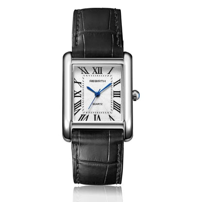Rebirth 002 Elegant Mini Light Design Rectangle Dial Water Resistant Quartz Movement Business Women Analog Wrist Watch Gift