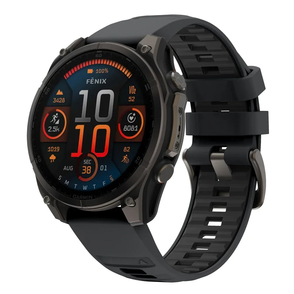 1:1 Fenix8 Watch Band For Garmin Fenix 8 Pro 47mm 51mm E 7 7X 6 6X 5 5X/Epix Pro/Enduro 3/970 QuickFit 22mm 26mm Silicone Strap