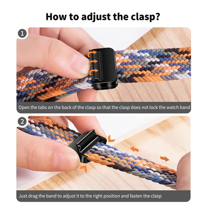 Braided Strap For Apple Watch Band 44mm 40mm 45mm 49mm 41mm 38 buckle Bracelet iWatch Series se 7 3 6 8 9 Ultra 2 Magnetic Band