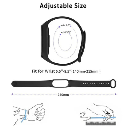 Watch Strap For Xiaomi Mi Band 7 6 5 4 3 Wristband Silicone Bracelet Wrist Straps MiBand 3/4 band5 band6 Smartwatch Accessories