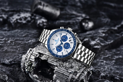 PAGANI DESIGN 2026 New Moon Men's Watches Luxury Quartz Watch For Men VK63 Chronograph AR Sapphire Mirror Ceramic Bezel Luminous