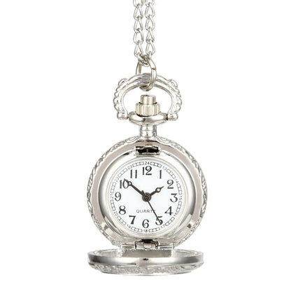 New Fashion Vintage Pocket Watch Alloy Roman Number Dual Time Display Clock Necklace Chain Watches Birthday Gifts