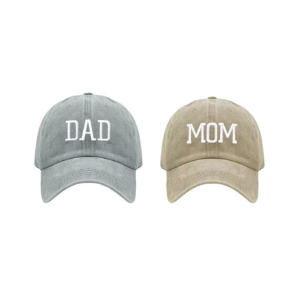 DAD MOM Embroidered Baseball Hat Retro Sports Casual Duck Tongue Hat Sun Hat