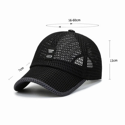 Summer Men'S Hats Summer Hat Men'S Sun Hat Outdoor Quick-Drying Mesh Cap Breathable Duck Tongue Cap Large Brim Baseball Cap