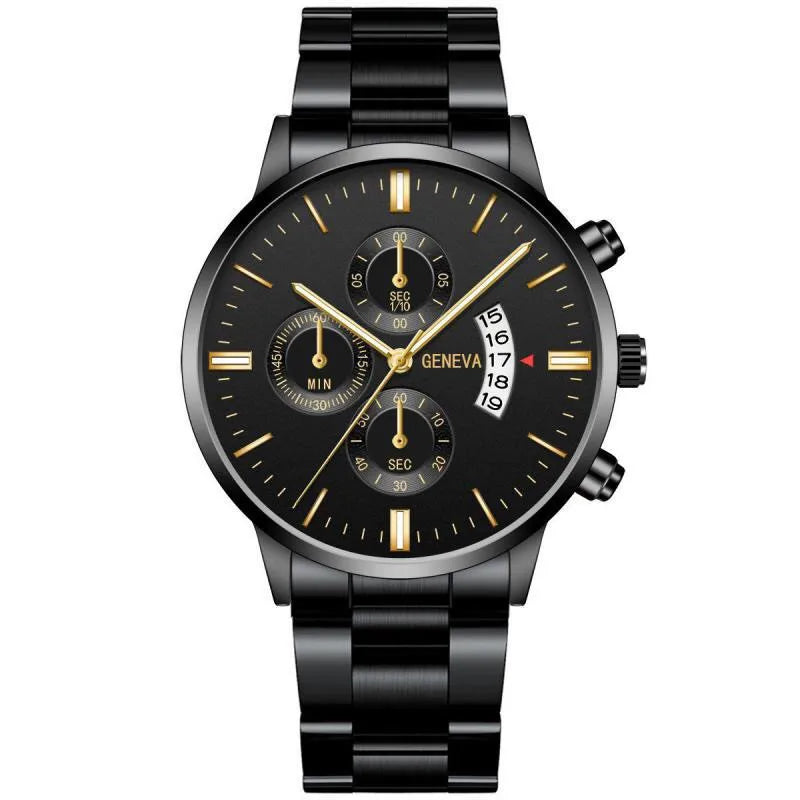 2025 Fashion Men Stainless Steel Watch Luxury Calendar Quartz Wrist Watch Mens Business Watches for Man Clock Montre Homme