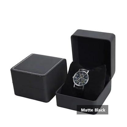 Single Watch Gift Box with Pillow PU Leather Wristwatch Display Case Organizer for Men