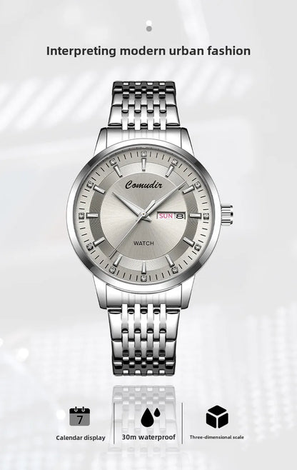 Fully Automatic Non Mechanical Men's Watch Men's Hollowed Out Waterproof Tide Glow in The Dark Dual Calendar