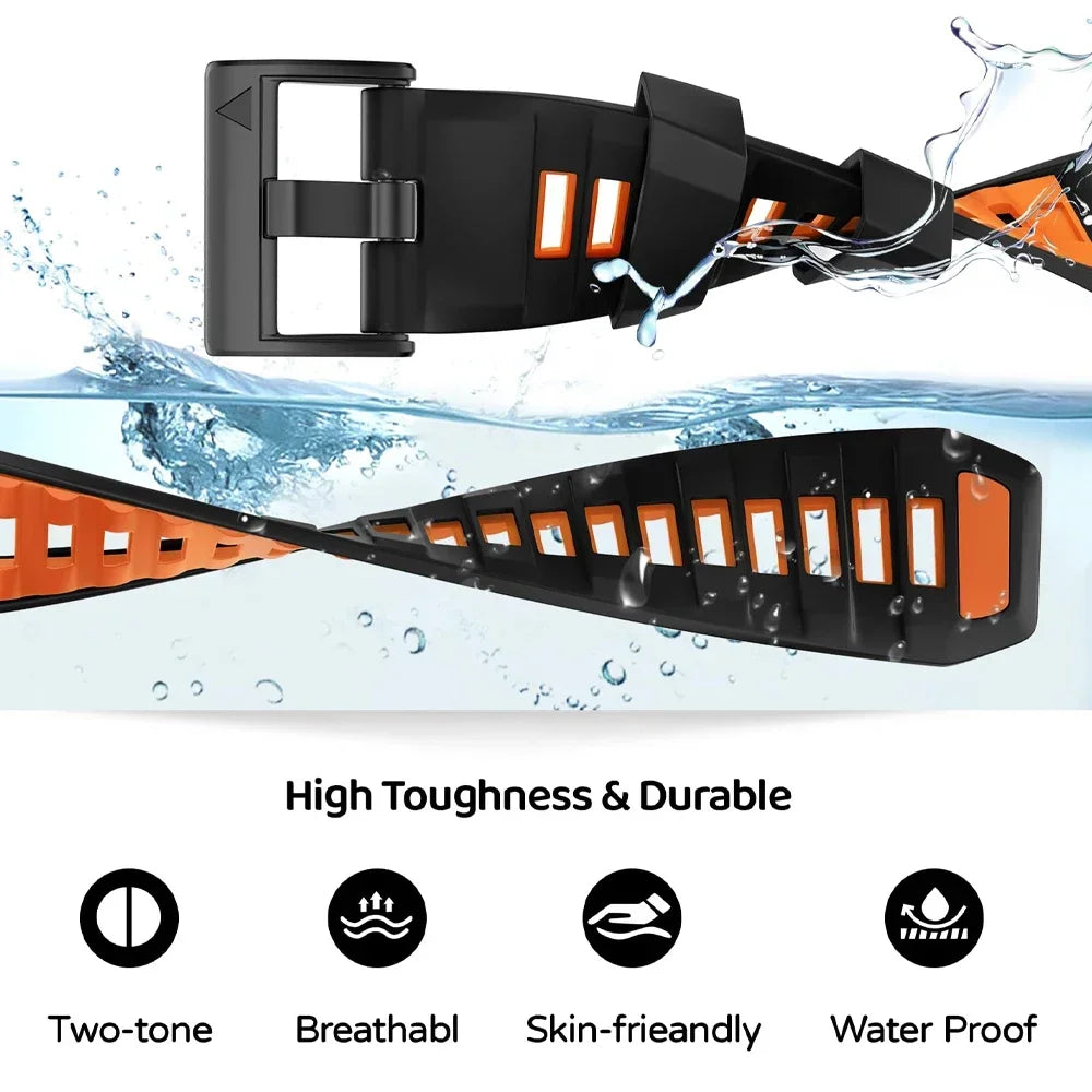 1:1 Fenix8 Watch Band For Garmin Fenix 8 Pro 47mm 51mm E 7 7X 6 6X 5 5X/Epix Pro/Enduro 3/970 QuickFit 22mm 26mm Silicone Strap