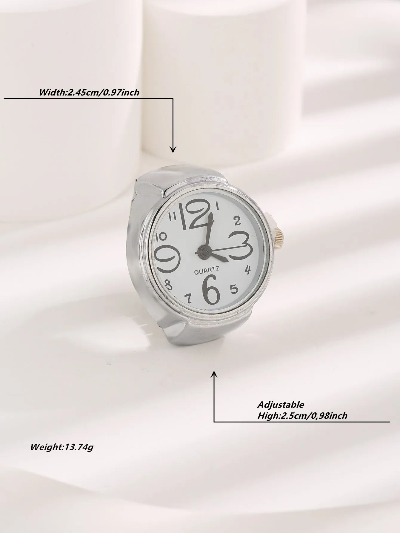 Mini Vintage Finger Ring Watch Round Creative Quartz Watches Fashion Couple Watches Accessories