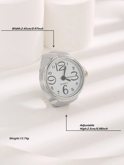 Mini Vintage Finger Ring Watch Round Creative Quartz Watches Fashion Couple Watches Accessories
