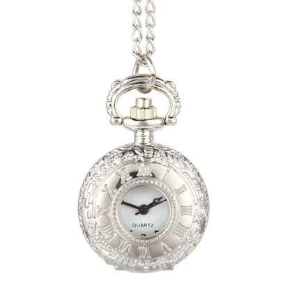 New Fashion Vintage Pocket Watch Alloy Roman Number Dual Time Display Clock Necklace Chain Watches Birthday Gifts
