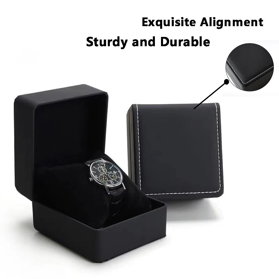 Single Watch Gift Box with Pillow PU Leather Wristwatch Display Case Organizer for Men