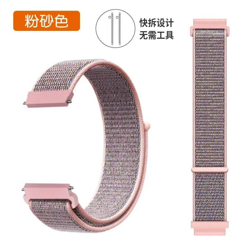 Nylon loop strap For Amazfit bip 6-5-3/u/S/pro Sport 20mm/22mm Bracelet for Amazfit GTS 4/3/2/2e/4 Mini/GTR 4/3/3 Pro/2/2e band
