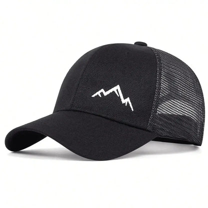 Unisex Mountain Range Embroidery Baseball Net Caps Spring and Summer Outdoor Adjustable Casual Hats Sunscreen Hat