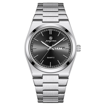 PAAZOMU Fashion Men's Quartz Watch Stainless Steel Waterproof Luminous Man Watch Chronograph Date Multifunction Watches For Men