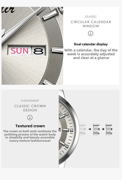 Fully Automatic Non Mechanical Men's Watch Men's Hollowed Out Waterproof Tide Glow in The Dark Dual Calendar