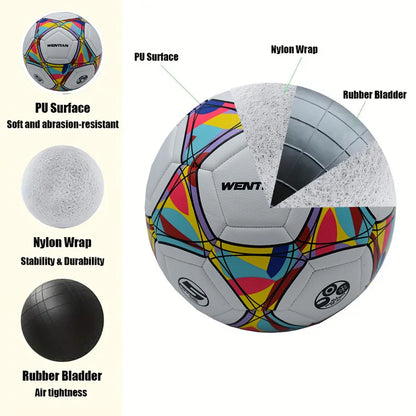 Soccer Ball - Size 5 - PU Leather - Kids And Adults - Home Garden Outdoor - Team Sports - Soccer Balls