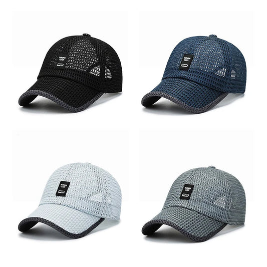 Summer Men'S Hats Summer Hat Men'S Sun Hat Outdoor Quick-Drying Mesh Cap Breathable Duck Tongue Cap Large Brim Baseball Cap