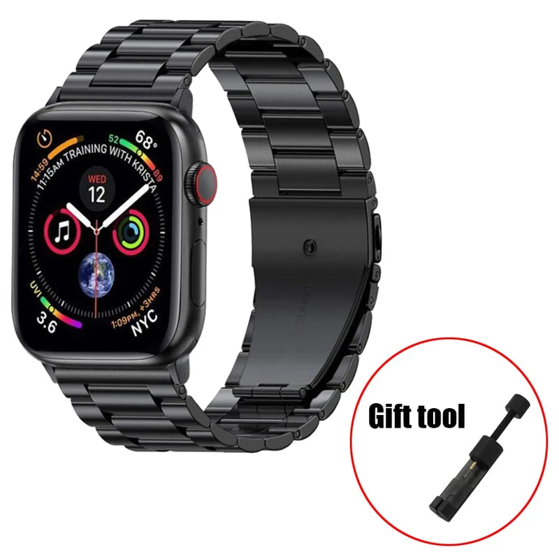 Metal Strap For Apple Watch Ultra 49mm 9 8 7 45mm 41mm Stainless Steel Bracelet For iWatch 6 5 SE 3 44mm 42mm 40mm 38mm S10 42mm