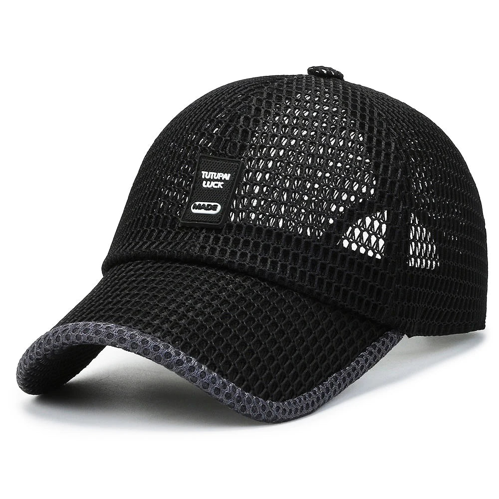 Summer Men'S Hats Summer Hat Men'S Sun Hat Outdoor Quick-Drying Mesh Cap Breathable Duck Tongue Cap Large Brim Baseball Cap
