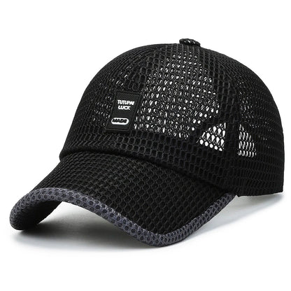Summer Men'S Hats Summer Hat Men'S Sun Hat Outdoor Quick-Drying Mesh Cap Breathable Duck Tongue Cap Large Brim Baseball Cap