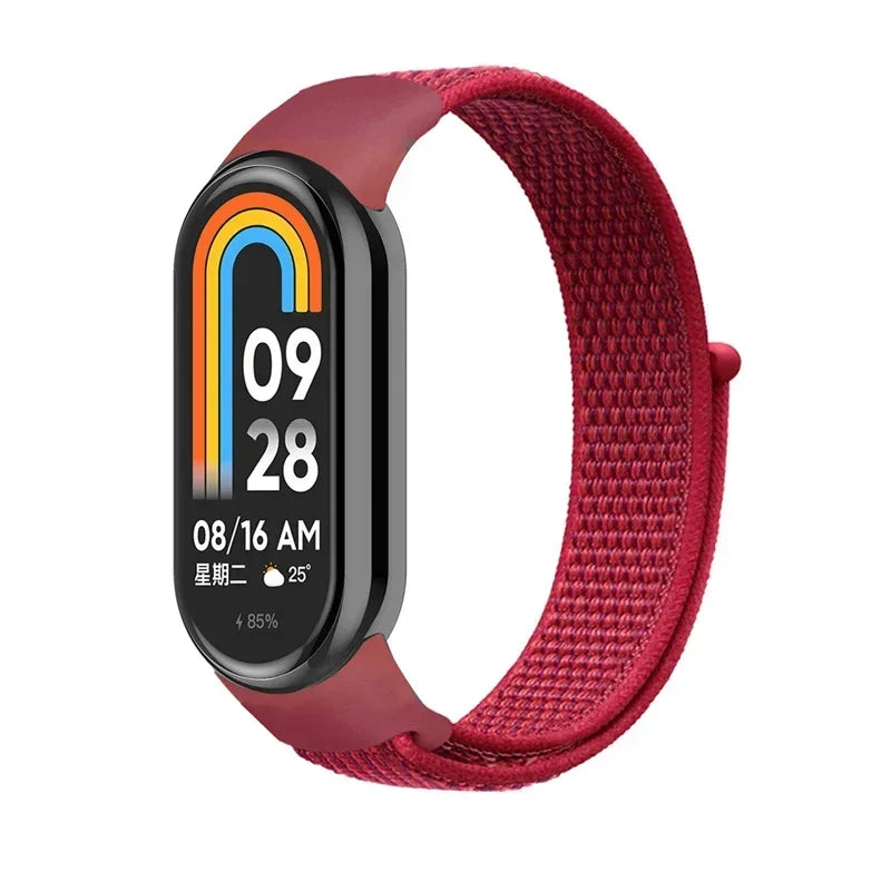 Nylon Loop Sports Strap for Xiaomi Mi Band 9 NFC SmartWatch Wristband Replacement Correa Mi band 9-8 Bracelet Belt Accessories