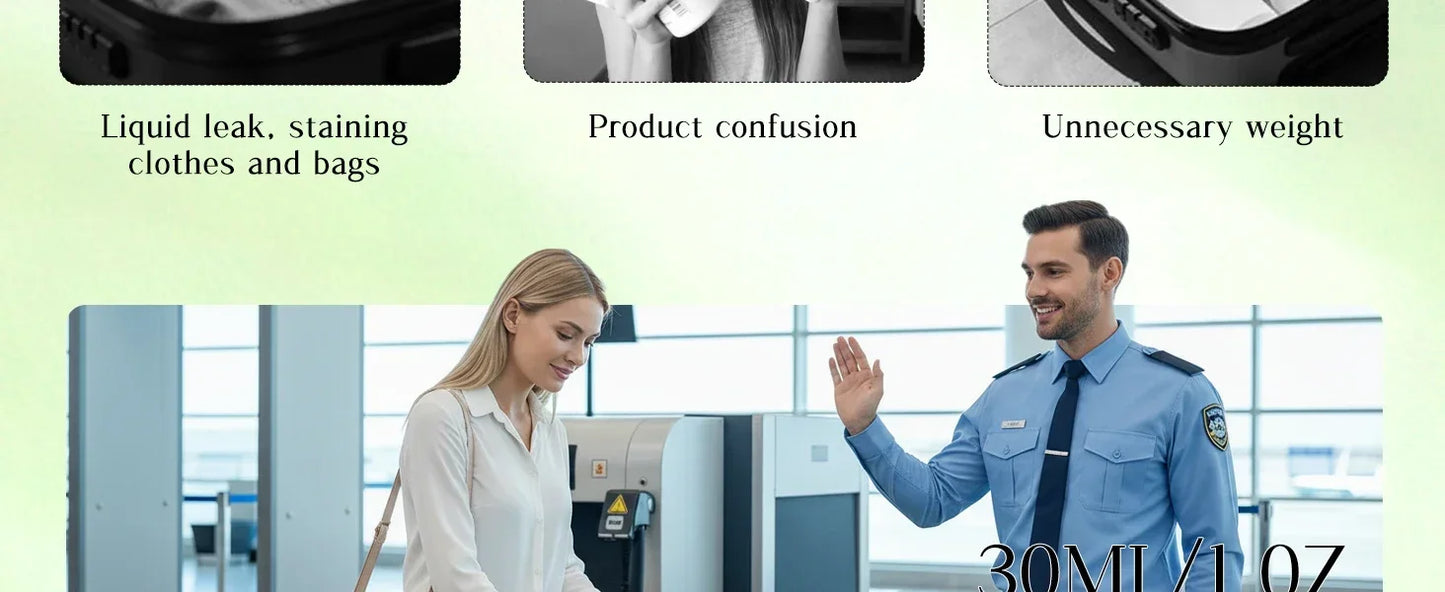 4-in-1 Emulsion Dispenser Bottle Travel Bottle Minimalist with Labels Travel Dispenser Bottle Toiletry Container Travel Bottles