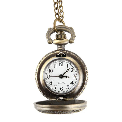 New Fashion Vintage Pocket Watch Alloy Roman Number Dual Time Display Clock Necklace Chain Watches Birthday Gifts