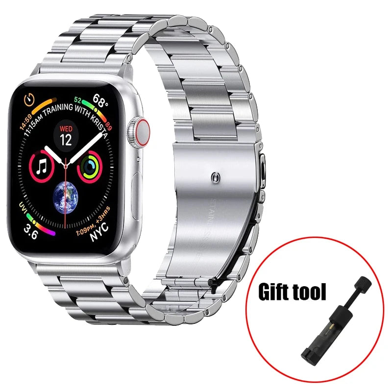 Metal Strap For Apple Watch Ultra 49mm 9 8 7 45mm 41mm Stainless Steel Bracelet For iWatch 6 5 SE 3 44mm 42mm 40mm 38mm S10 42mm