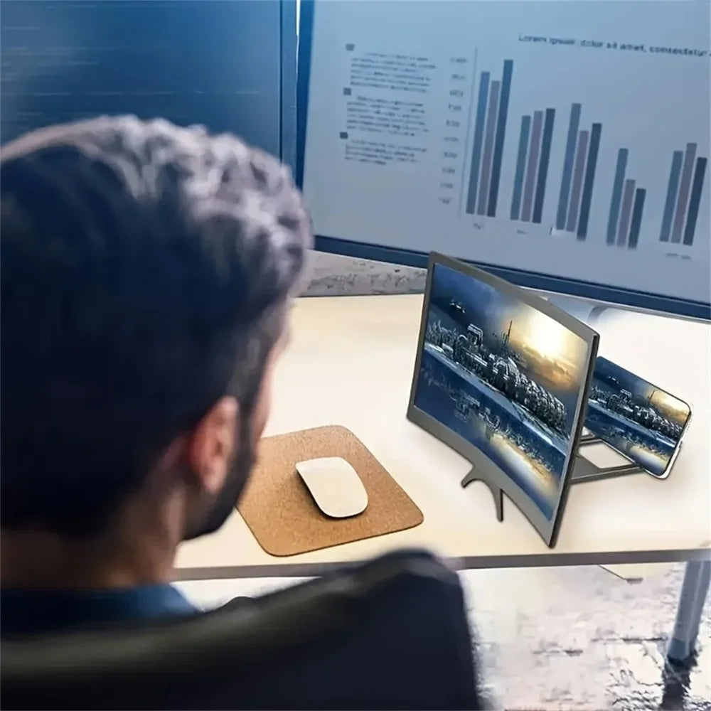 12-inch Curved3D HD Phone Screen Magnifier Movie Video Amplifier Holder Mobile Phone Mobile Phone Universal TV Drama Artifact
