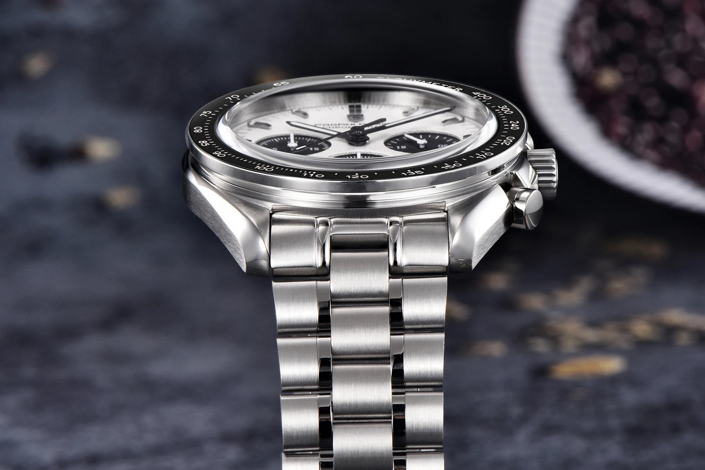 PAGANI DESIGN 2026 New Moon Men's Watches Luxury Quartz Watch For Men VK63 Chronograph AR Sapphire Mirror Ceramic Bezel Luminous