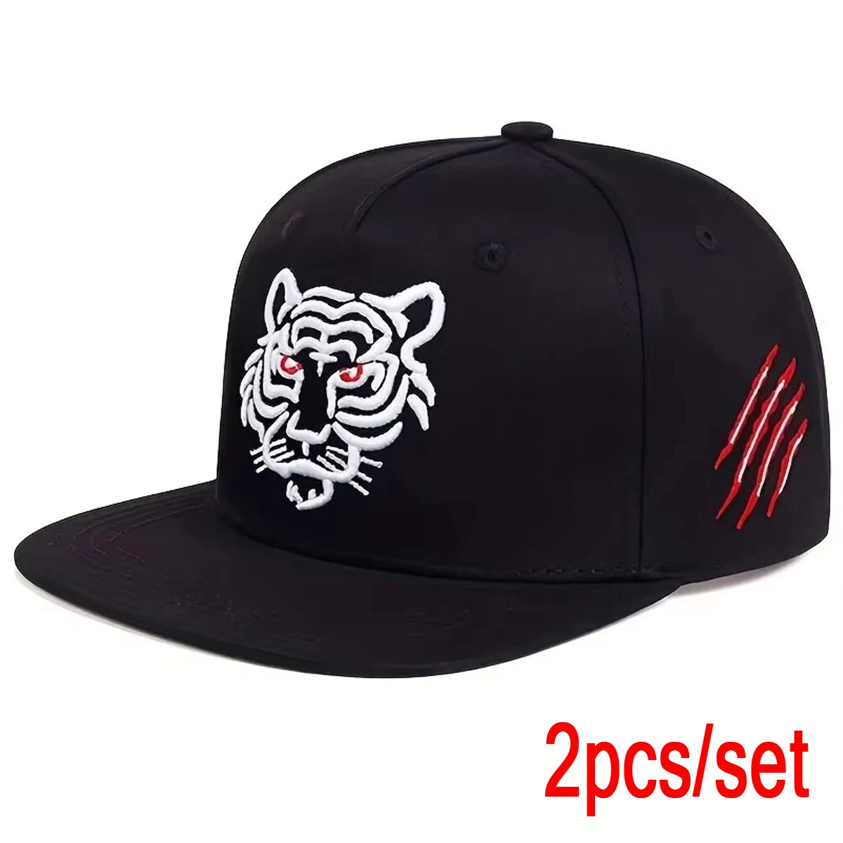 Unisex Tiger Embroidered Hip-hop Hats Outdoor Adjustable Casual Baseball Caps Sunscreen Hat