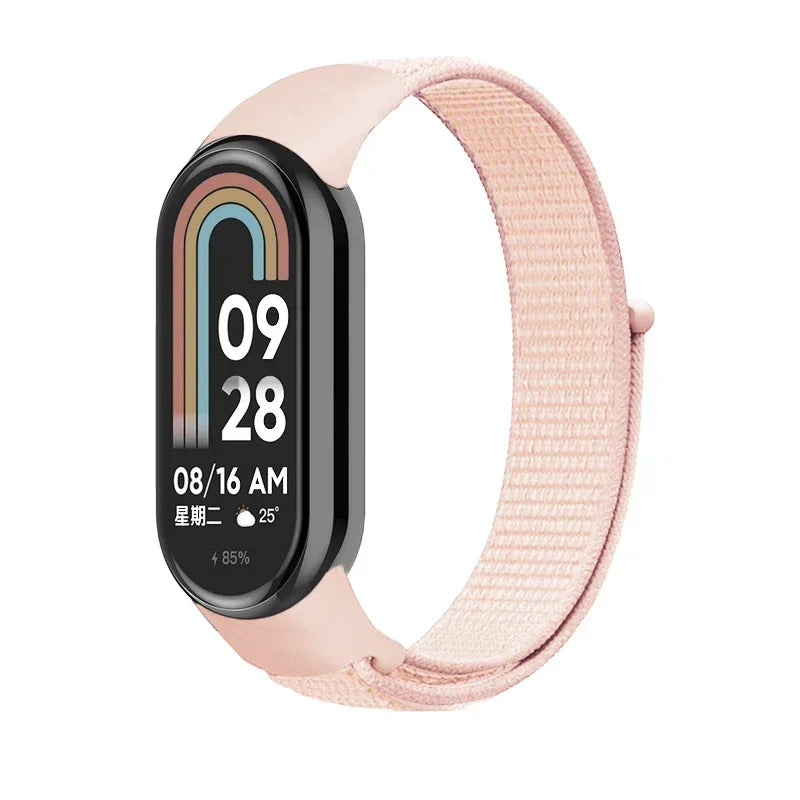 Nylon Loop Sports Strap for Xiaomi Mi Band 9 NFC SmartWatch Wristband Replacement Correa Mi band 9-8 Bracelet Belt Accessories