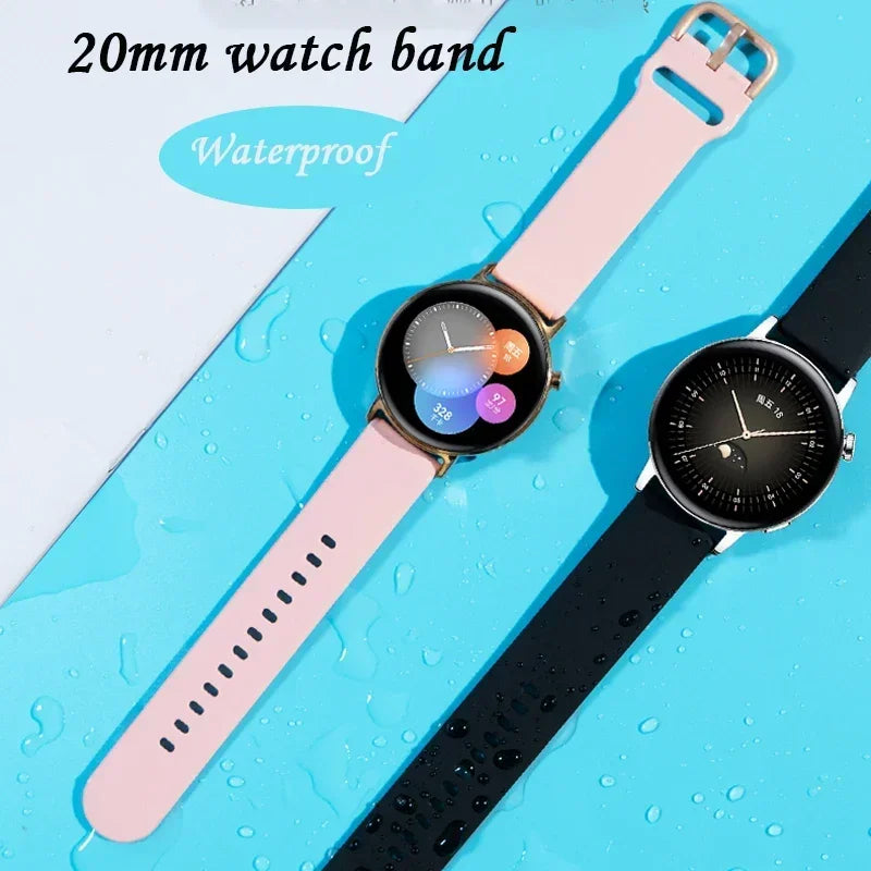 20mm 22mm Strap For Samsung galaxy watch 6/5/pro/3/4/6 Classic 43mm 47mm/Active 2 Silicone Sport bracelet huawei Gt 3-2-2e Band