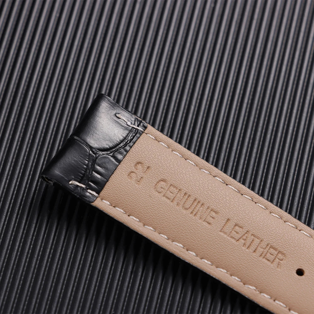Butterfly Buckle Genuine Calfskin Leather Watch Starp Universal Replacment Watch Bands 12/13/14/15/16/17/18/19/20/21/22/23/24mm