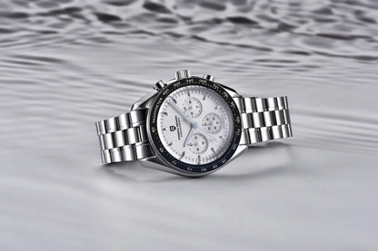 PAGANI DESIGN 2026 New Moon Men's Watches Luxury Quartz Watch For Men VK63 Chronograph AR Sapphire Mirror Ceramic Bezel Luminous